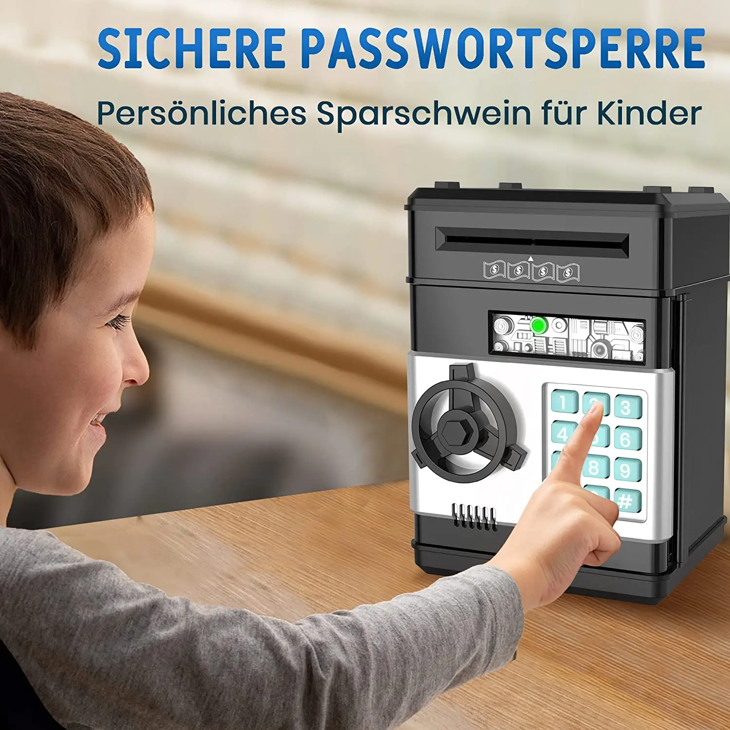 Kids Gift Saving Money ATM Machine Piggy Bank Cash And Coin Bank Money Box Classical Password Electronic Money Bank