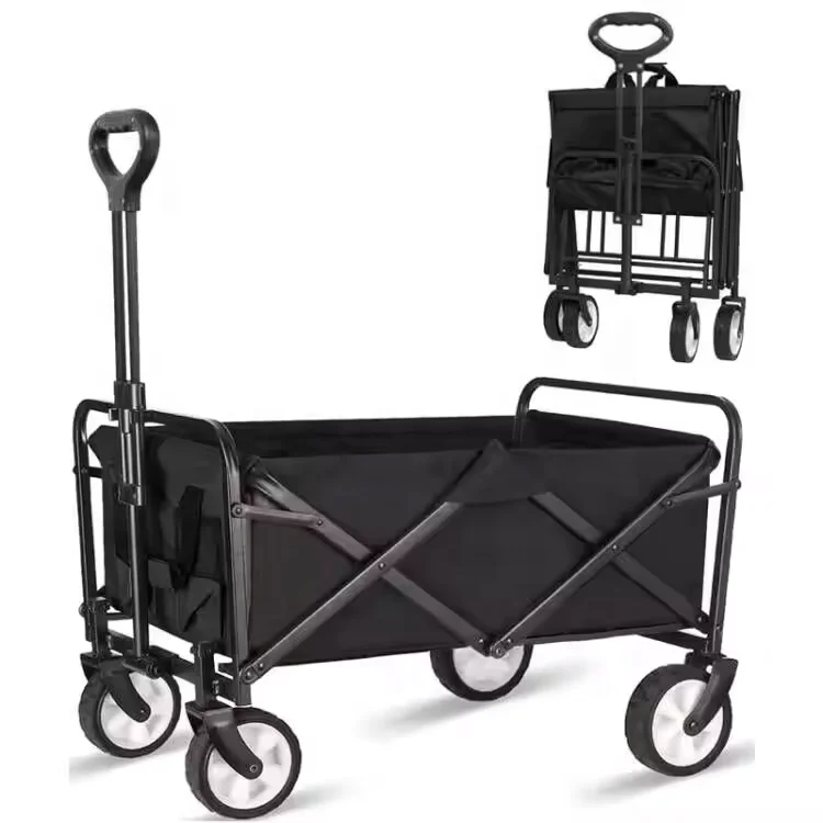 Heavy Duty Folding Wagon Portable Adjustable Collapsible Wagon for Sports Shopping  Camping