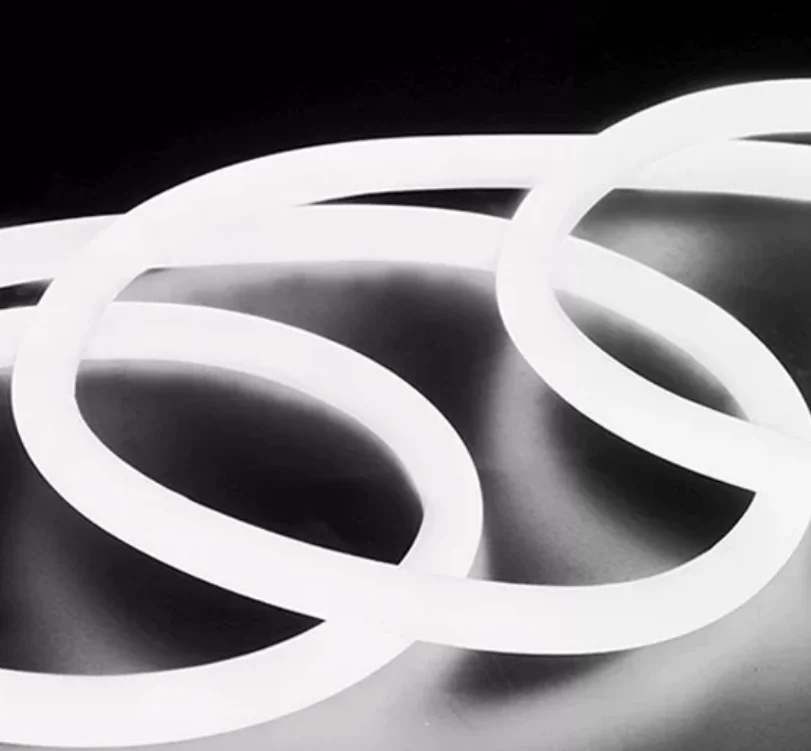 AC 220V LED Neon Flex Light 2835  round LED NEON LAMP IP65 PVC & Silicone Body 360 Degree Luminescence Outdoor Decoration