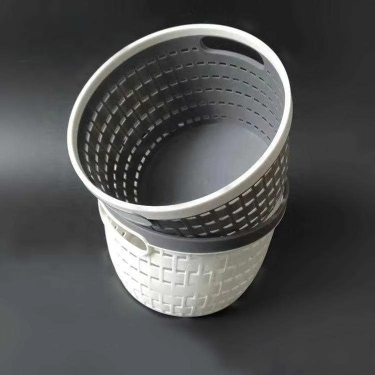 2Pcs Simple and fashionable plastic hollow Desktop storage basket Snacks cosmetics home clutter storage basket