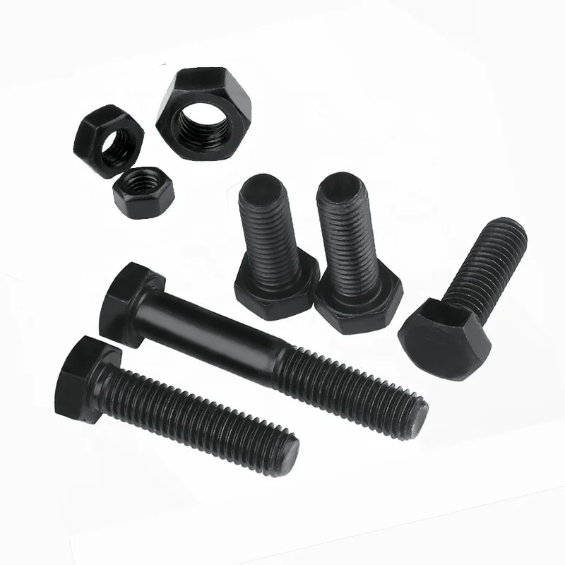 Black Stainless Hex Bolt and Nut Din933 Din931 Fasteners M12 M13 Hexagon Bolts 8.8 Hex Screw Bolt Price