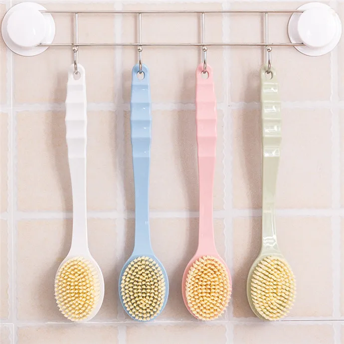 
Bathroom Shower Long Handle Soft Scrubber Back Brush with massage point 