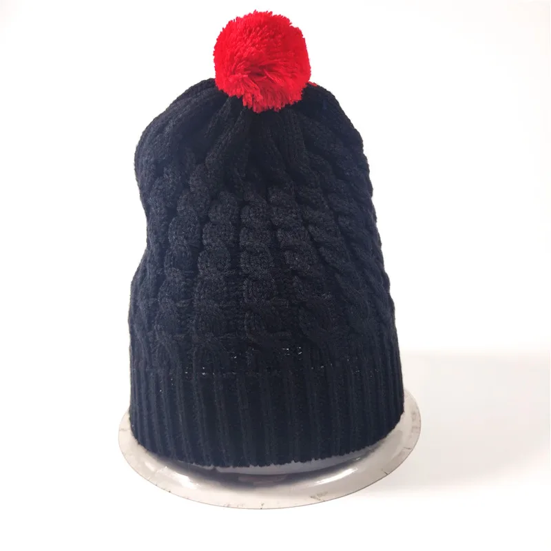 Custom Logo Adult Knit Cap Personalised Customize Colour Bennie Wholesale Beani Pom Pom Knitted Hats Custom Pompom Beanie