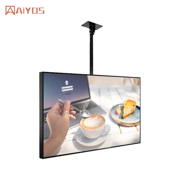 32 inch indoor slim wall mounted LCD android digital signage advertising player with Chrome and Google Play