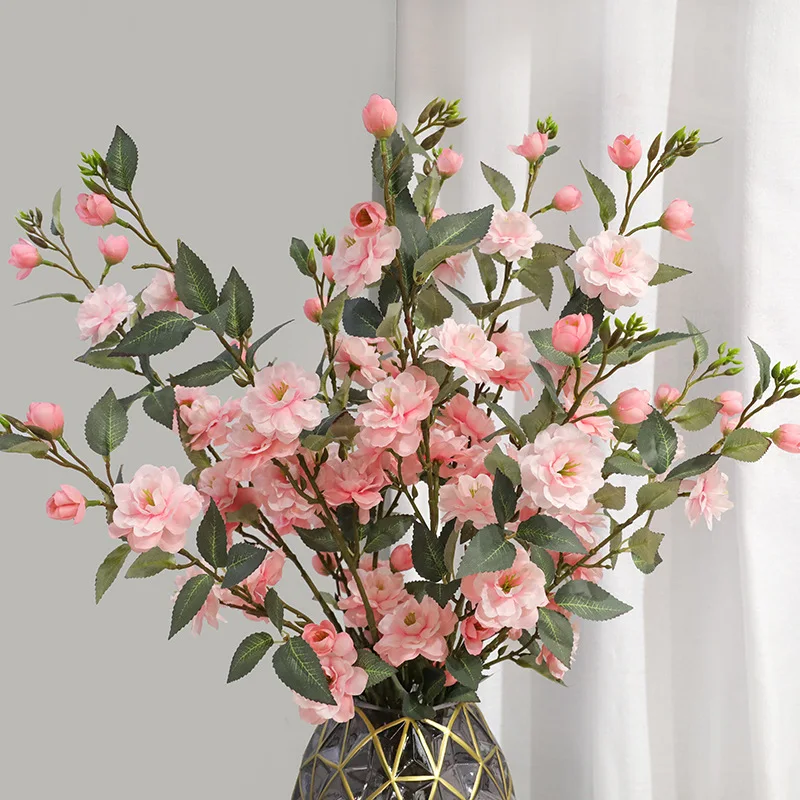 High Quality Handmade Silk Flowers Artificial Italo Camellia Flowers for Home Living Room Decoration