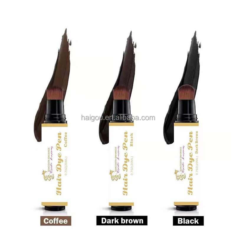 Private Label Custom Semi permanent Color Hair Dye Pen Gel for Root Touch Up Concealer Stick Powder Cover Gray Hair Dye pens