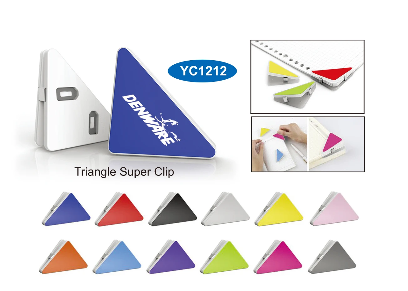 premium corner paper clips, triangular paper clips with push pins, binder clips YC1212