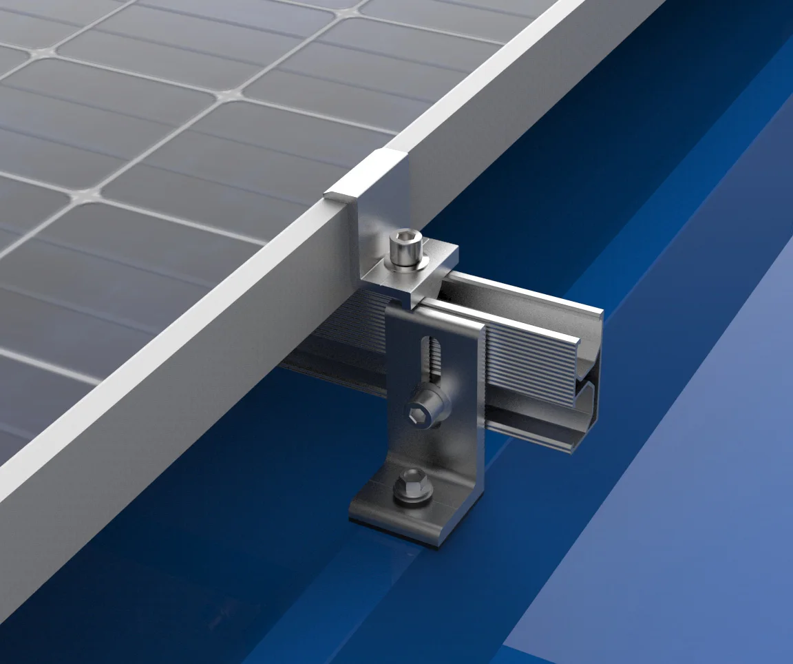 Universal L-Foot Bracket for Metal Roofing Anodized Surface Secure Rail Connection EPDM Gasket Waterproofing Rust Protection