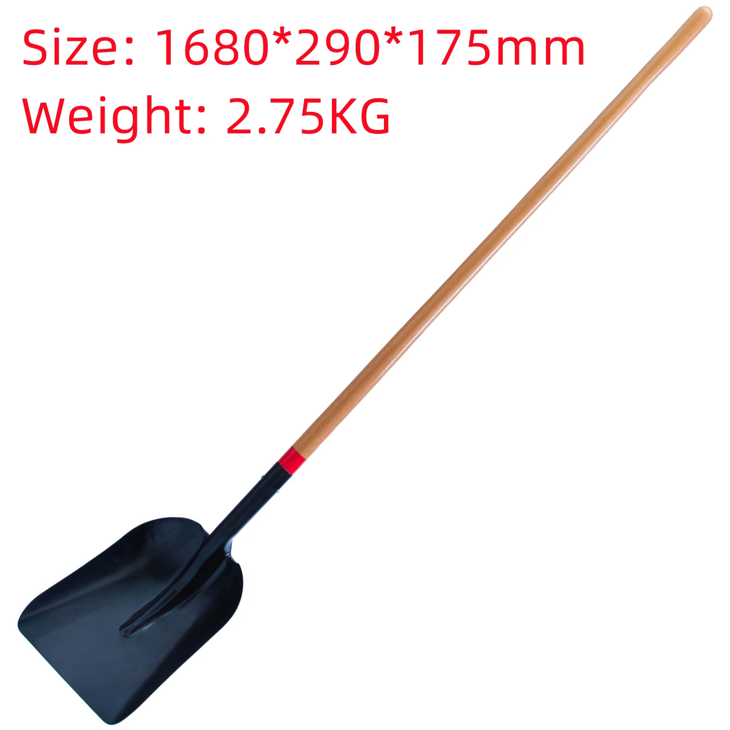 Carbon Steel Snow Shovel Snow Removal Scoop Shovel Grain Scoop with Wood Handle