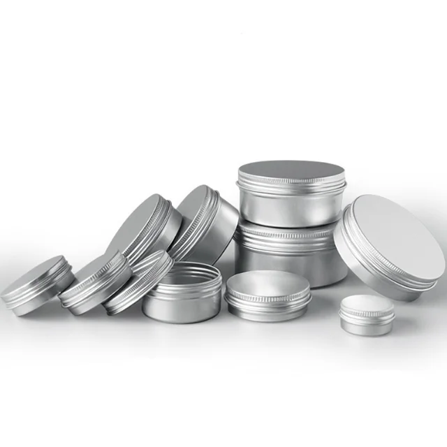 Wholesale Custom Color Metal Cosmetic Hair Gel Packaging jar Container 0.5oz 1oz 2oz 3oz 5oz Aluminum Round Tin Jar