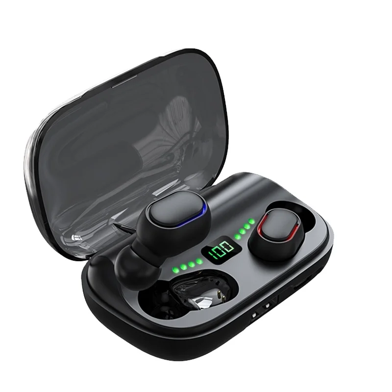 Top Seller Led Display Earbuds Mini Earphone Waterproof  Best Selling Products Mobile Phone Power Bank With Headphone