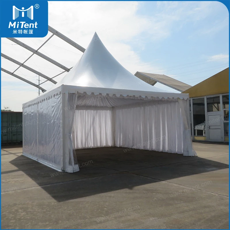 Chinese 20x20ft High Peak Pagoda Wedding Tent Safari Tent with Transparent Canvas Walls