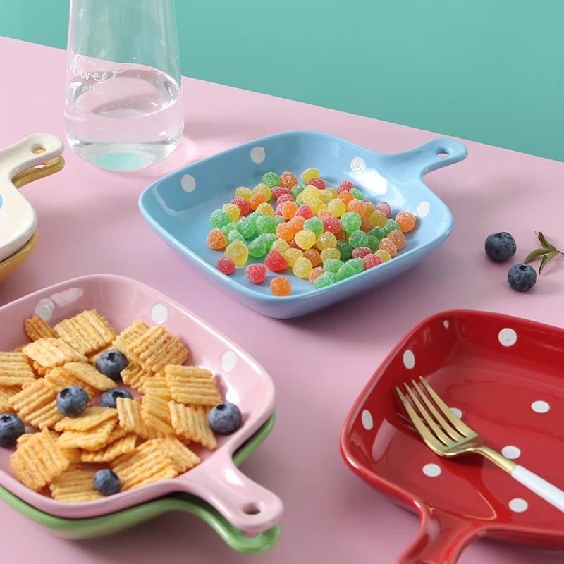 Customized Colors and Sizes Urban Fashion Ceramic Sauce  Dish single handle bowl tray