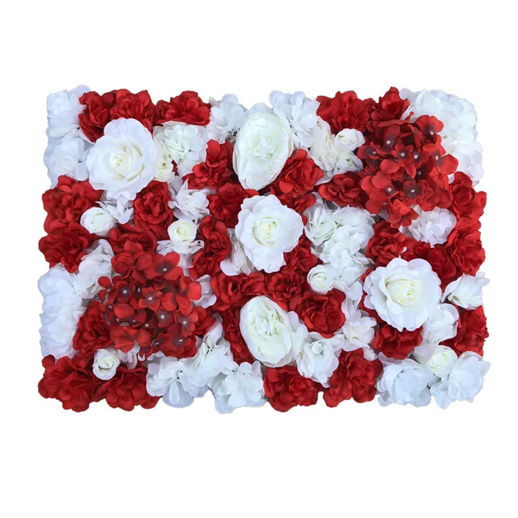 Artificial 3d Flower Wall White Silk Fabric Dahlia Rose Flower Panels For Home Wedding Event Backdrop Wall Decoration