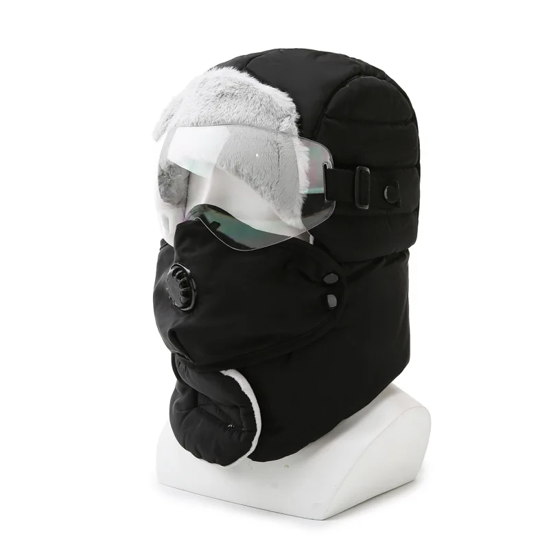 Зимняя теплая маска шапка для холодной погоды Женская Осенняя ветрозащитная велоспорта хлопковый головной убор лица шарф шеи и