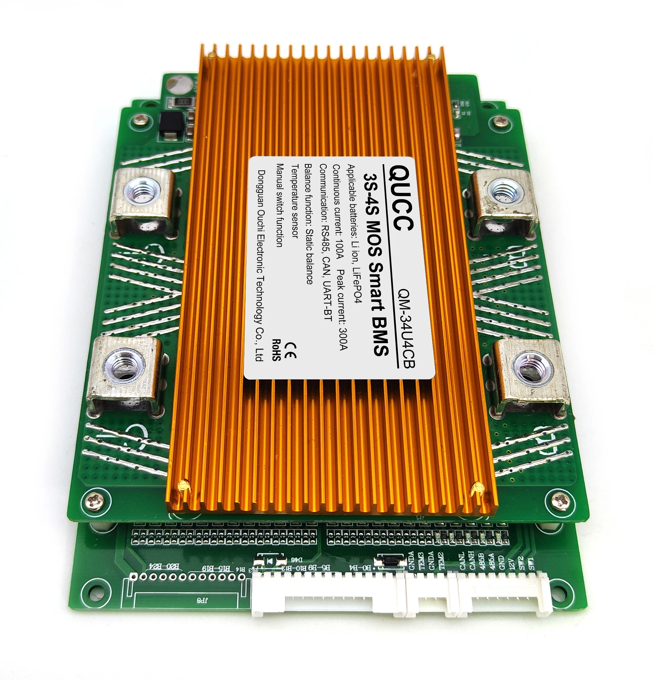 Qucc Смарт BMS 3S ~ 4S cell series 100A литий ионный Lifepo4 Смарт BMS 24V 48V 60V литиевая батарея сбалансированный