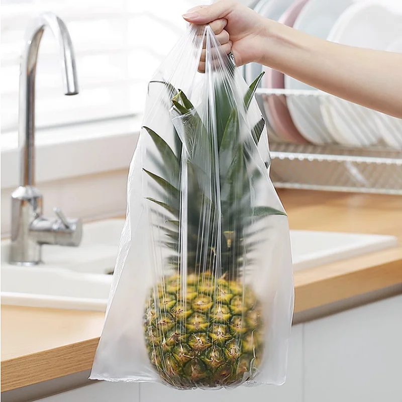 High Quality Plastic T-Shirt Bags for Food Cake Packaging for Fresh Fruits & Vegetables with Sealing Handle Roll Packaging