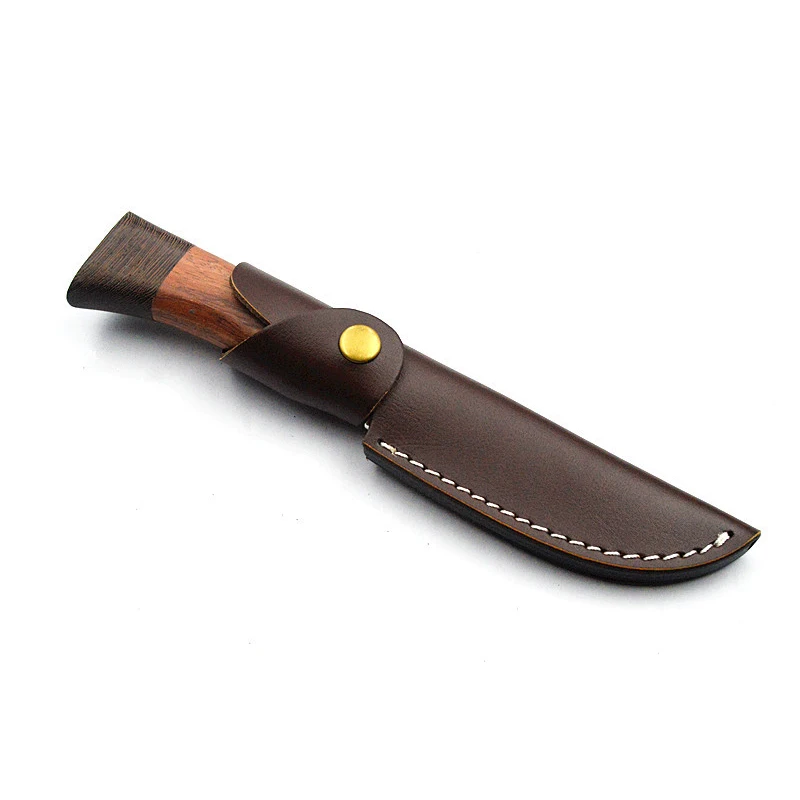  Hot Sale Hunting Holster Carrying Knife Fixed Blade and Small Leather Holder Sheath with Belt