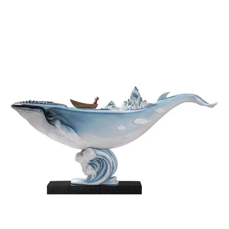 custom matches Handmade Animal Figurine Whale Home Decor Art Whale Sculptures Resin Gifts & Crafts Whale Decoration