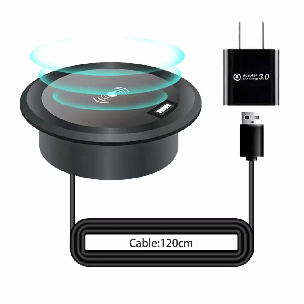 furniture electrical devices 10W wireless charger Usb Car Charger Adjustable Portable Universal Charger table surface mount usb