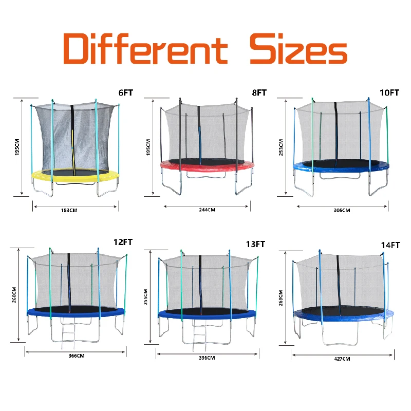 Professional Household Adult Children Elastic Outdoor 12ft 13ft 14ft 15ft Round Big Bounce Jumping Bed garden Trampoline