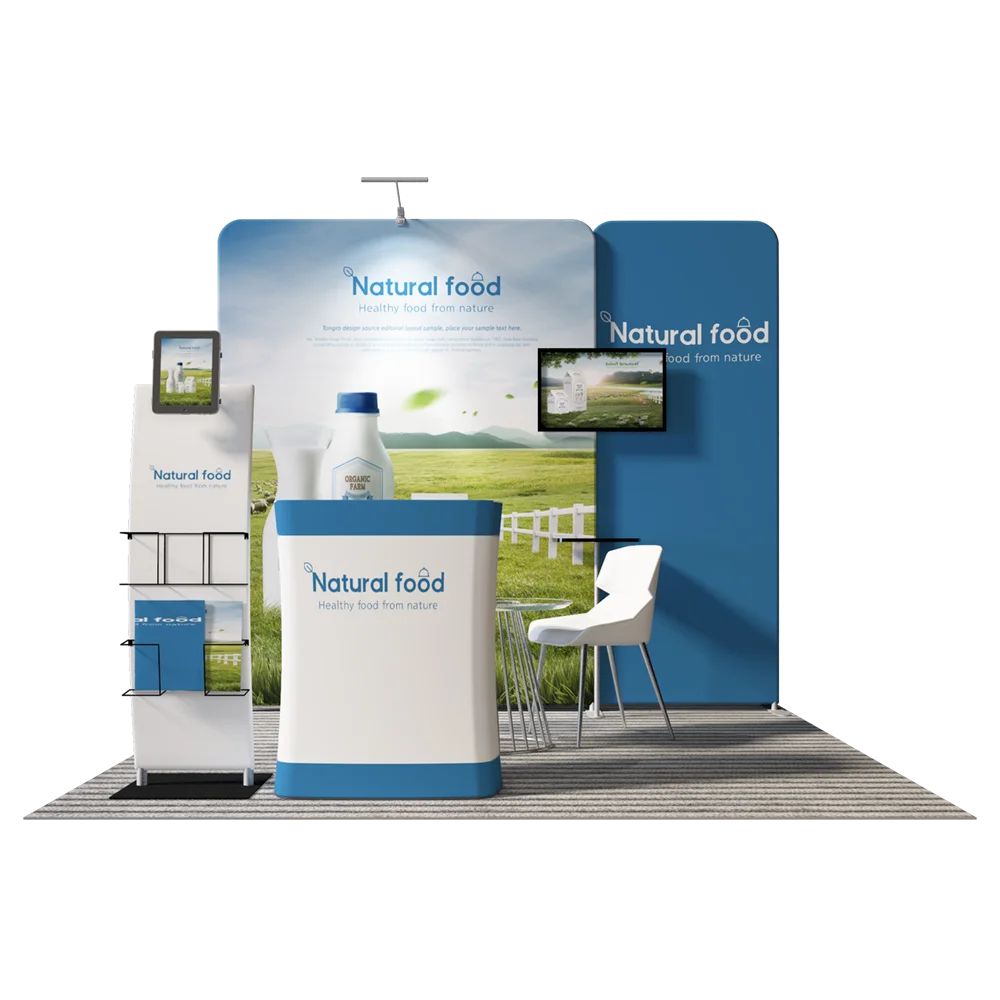 Focus Offer 10x10 small size fashion simple trade show booth design