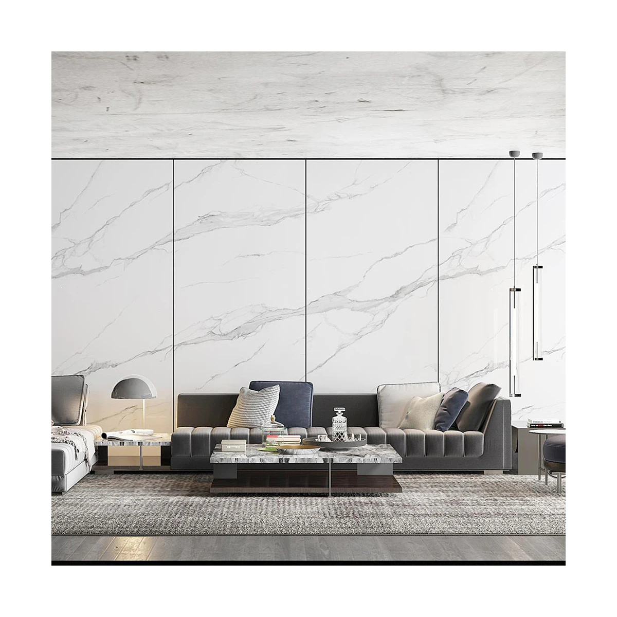 2400x1200mm Marble Ceramic Tiles Polished Glaze Ideal for Bathroom Toilet Flooring Artificial Stone