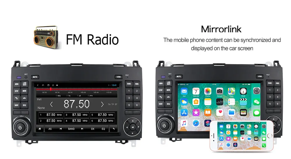 LeLv Android 7 inch car radio BT GPS FM Player for Benz B200