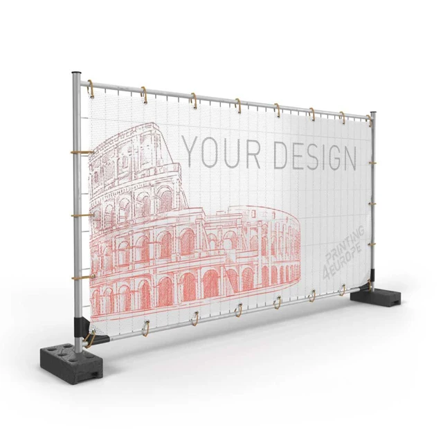 Outdoor 1.8m width Polyester Fabric Fence Mesh Advertising  Banner flag