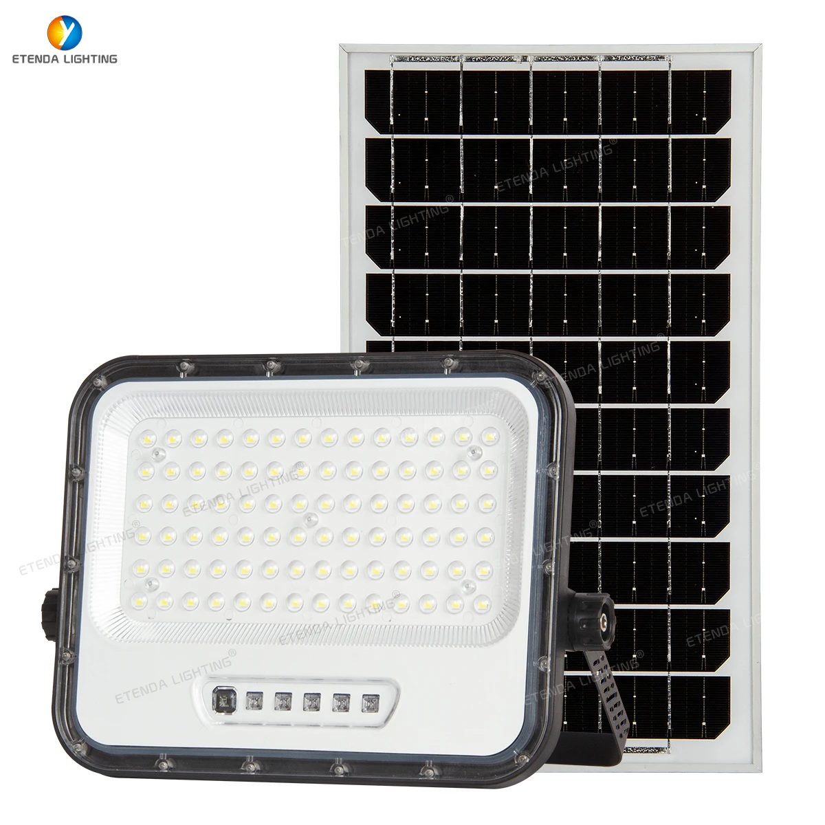 Hot Sale! S23C-LENS Solar Flood Light with Polysilicon Panels, 2835 LED Chips, and Quick-Charging Lithium Battery