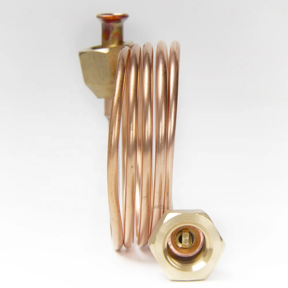 Air conditioning copper capillary tube with nut brass copper fitting