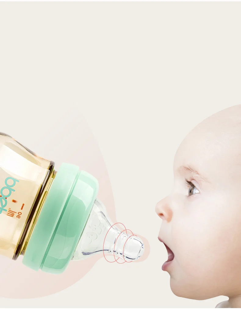 90 ml PPSU Baby Feeding Bottle Wide Neck with Streamlined Body for Infant baby milk bottle Food Grade and BPA Free Anti-choking