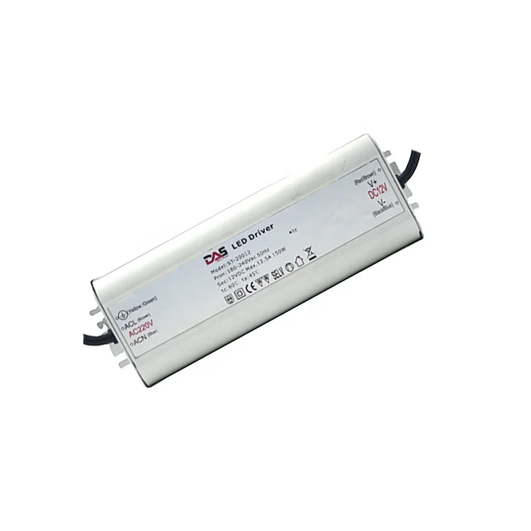 AC DC led driver slim 150W DC 12V/24V 12.5A Ultra Thin Waterproof Small Size LED Driver power supply for led lights IP67 with ce