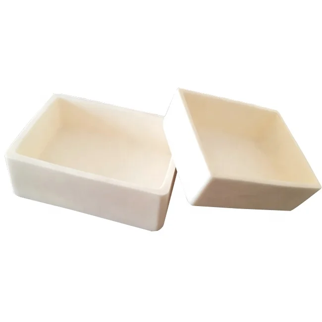 High temperature alumina ceramic crucible boat for melting or analyzing metal