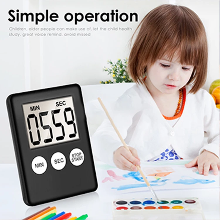 Abs Digital Slim Magnetic Kitchen Timer Magnetic Eletronic Refrigerator Timer