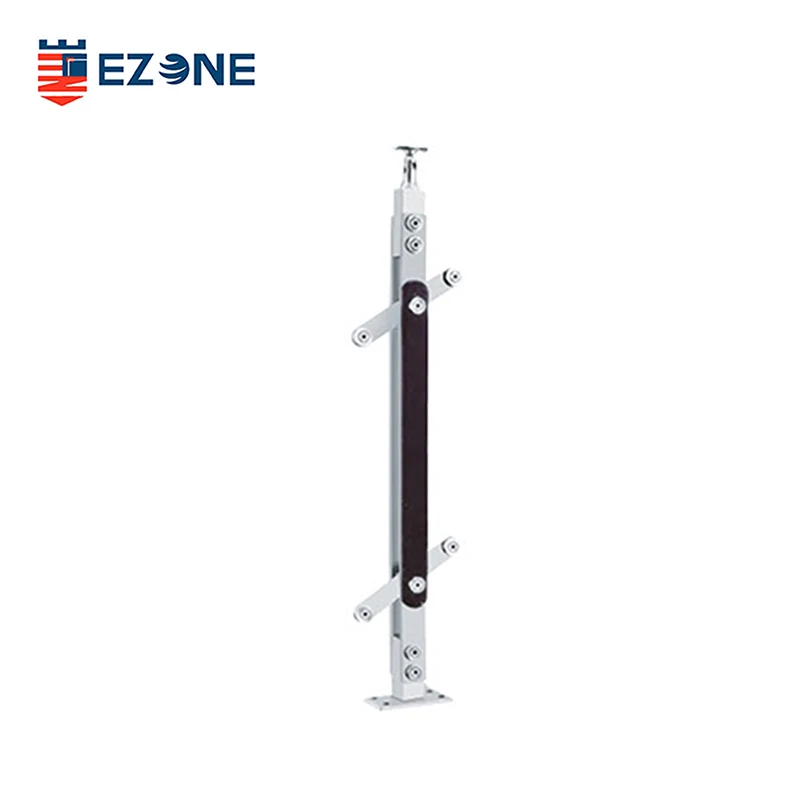 Clear Acrylic Balustrade with Satin Stainless Steel Baluster for Interior Stairs Balcony Deck Railing and Handrail Application