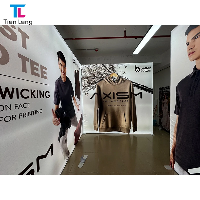 Durable Advertising Equipment 20x8ft Aluminum Frame SEG Fabric LED Display Stand Wall Backlit Trade Show Booth Modular Lightbox