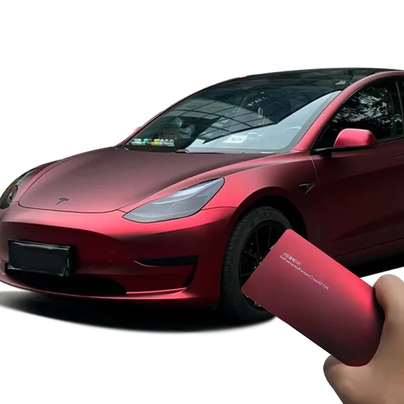 PET Ultra-Matte Romani Red Car Vinyl Wrap Roll Color Changing Car Stickers Air Release Car Wrapping Film