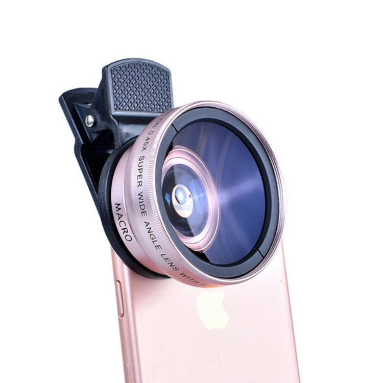 Photography Equipment Universal Closeup 0.45x Wide Angle Clip Camera Lenses Mobile Phone Macro Lens