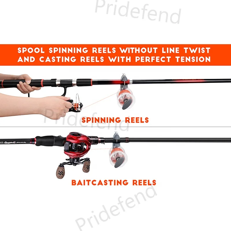 Fishing Line Spooling Tools for Spinning/Casting Reels Portable Fish Shape Adjustable Position Line Counter Fishing Line Spooler