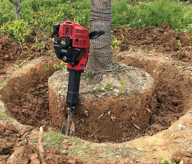 Dropshipping Portable 4 Stroke Petrol Jack Hammer Gasoline Tree Digger with 3 spades for Cutting Tree Roots