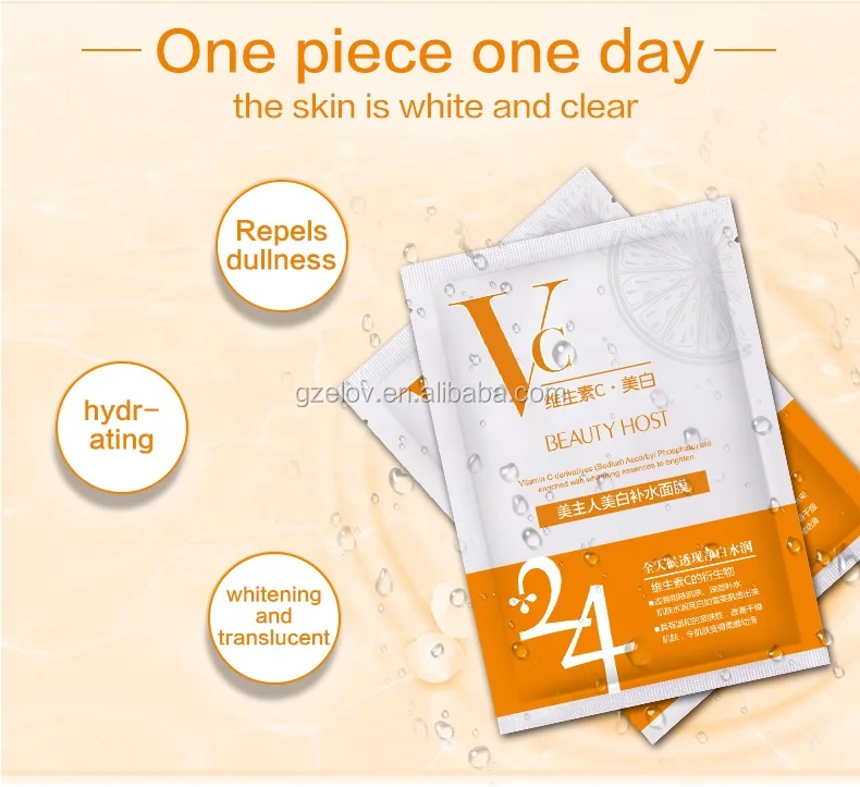 VC Mask Cosmetics Factory Manufacturer Best Whitening Facial Mask Hydrating Natural Organic Vitamin C Face Facial Sheet Mask