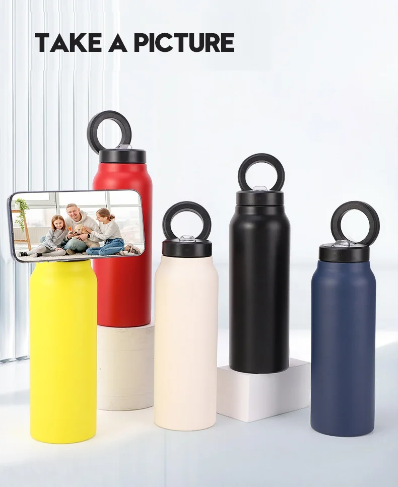 2024 Top Seller AMZ 720ml/25oz 304 Metal Vacuum Insulated Water Bottles Phone Magnet Magsafe Thermos Office Cup Drink Giveaways