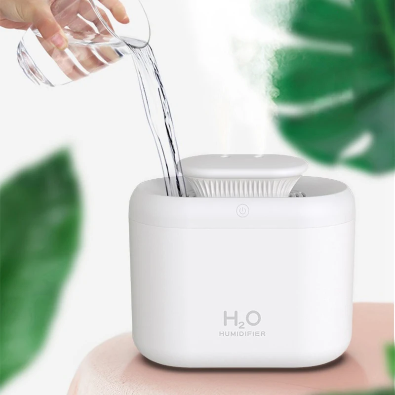 2022 Portable LED Light Mini 3300ml H2o Spray Mist Humidifier Double Wet Aroma Essential Oil Diffuser Car Usb air