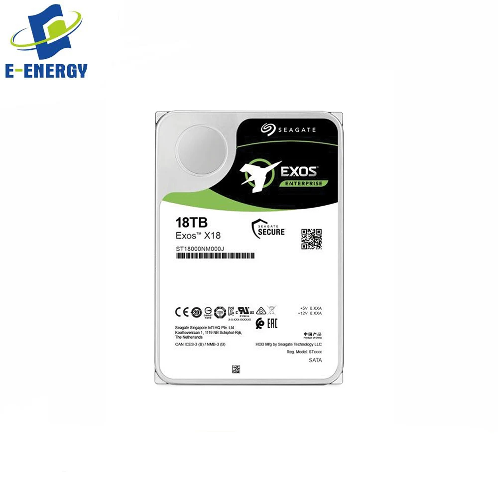  Жесткий диск ST18000NM000J 18 ТБ Exos X18 7200 RPM SATA 6 ГБ/сек. 256MB Cache 3 5-Inch