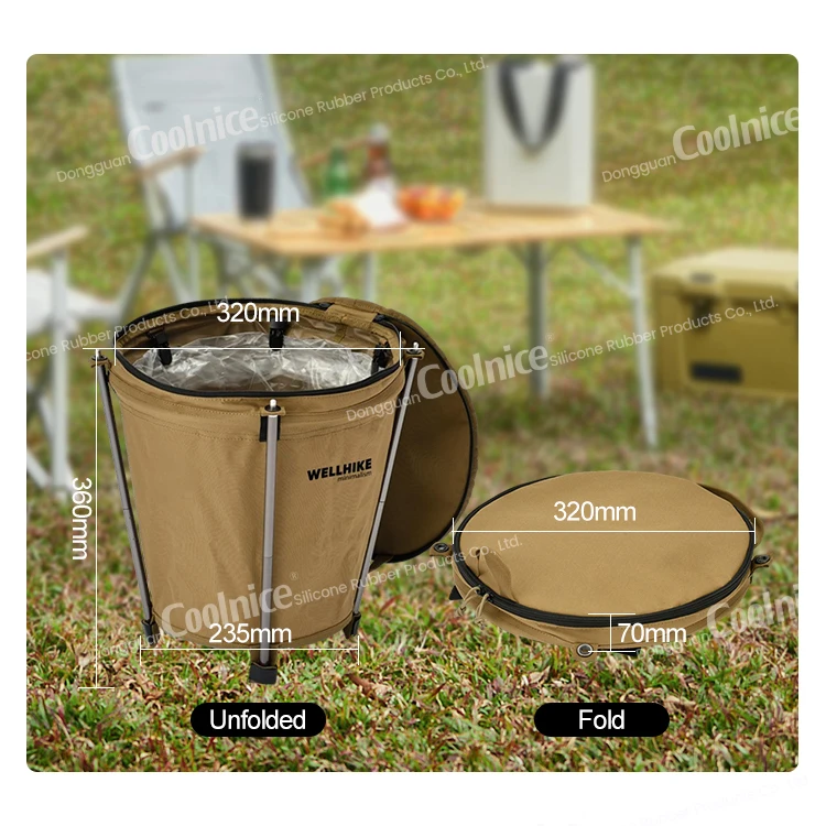 Outdoor Collapsible Pop Up 20L Lawn And Leaf Trash Can For Camping Recycling And Garden Yard