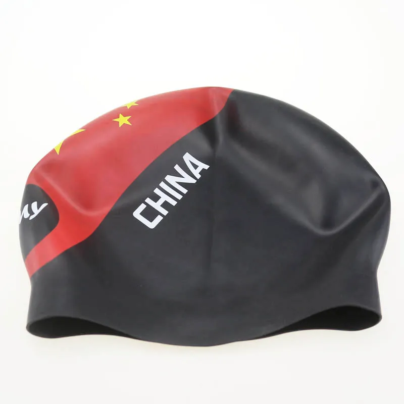 No MOQ Printing Design Funny Adult Shiny Custom Silicone Swim Cap None Wrinkle swimming caps