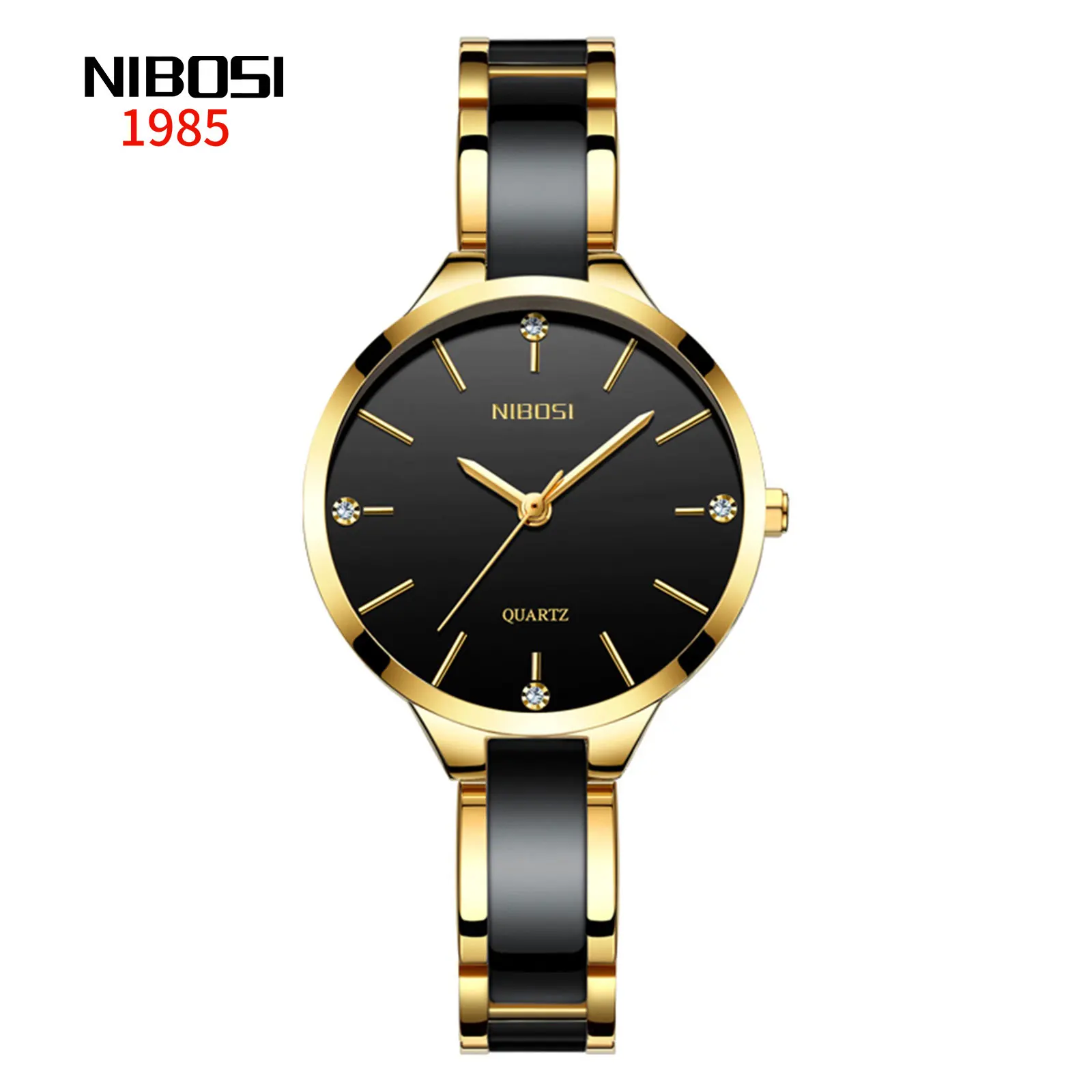 Hot Selling NIBOSI 2330 Montre Femme Customised Elegant Ceramic Brand Watch for Woman
