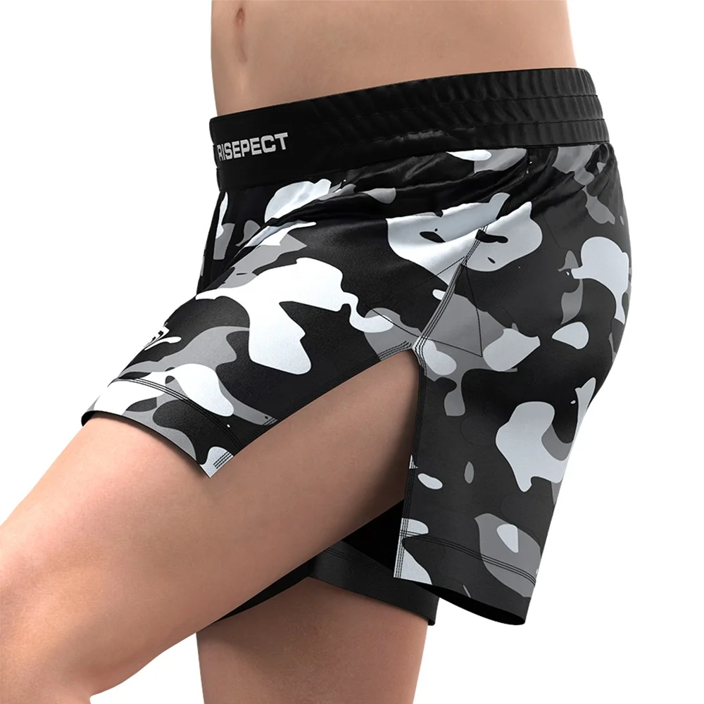 Hot Sale Workout Team Training Bjj Martial Arts Training Mma Shorts With Long Slits