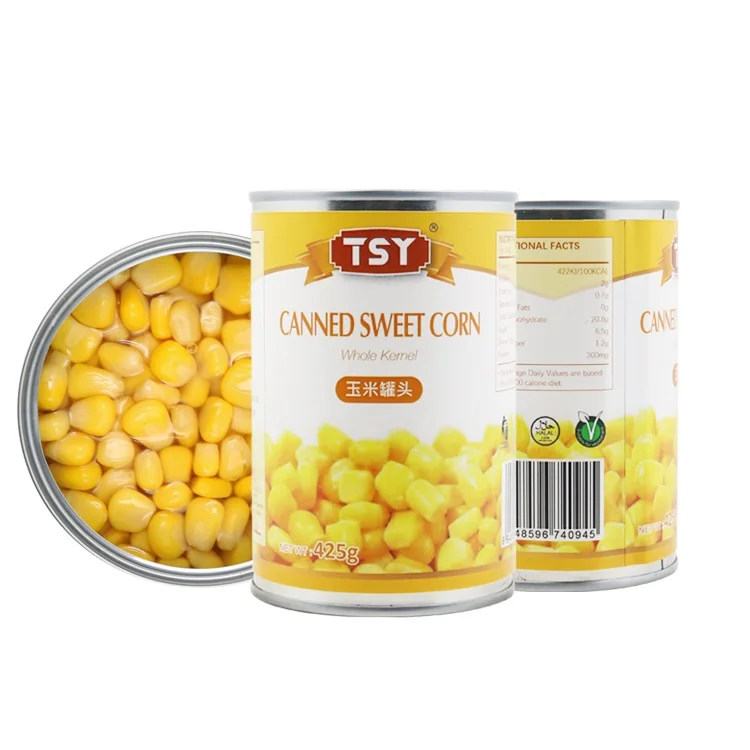 High Quality Natural Canned Corn Food Vegetables Yellow Sweet Corn Canned